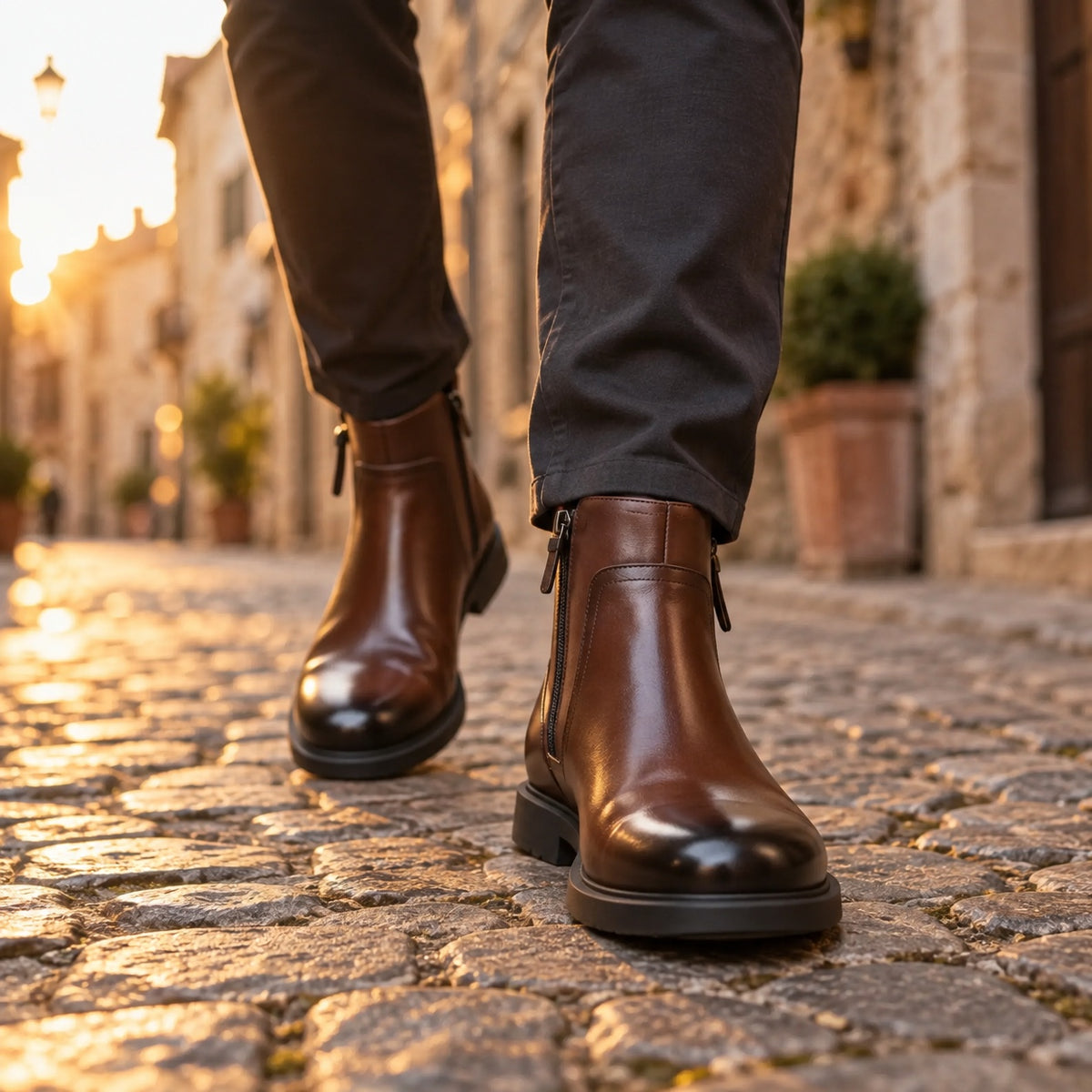 Arnold – Men's Comfort Boots, worn on a walk