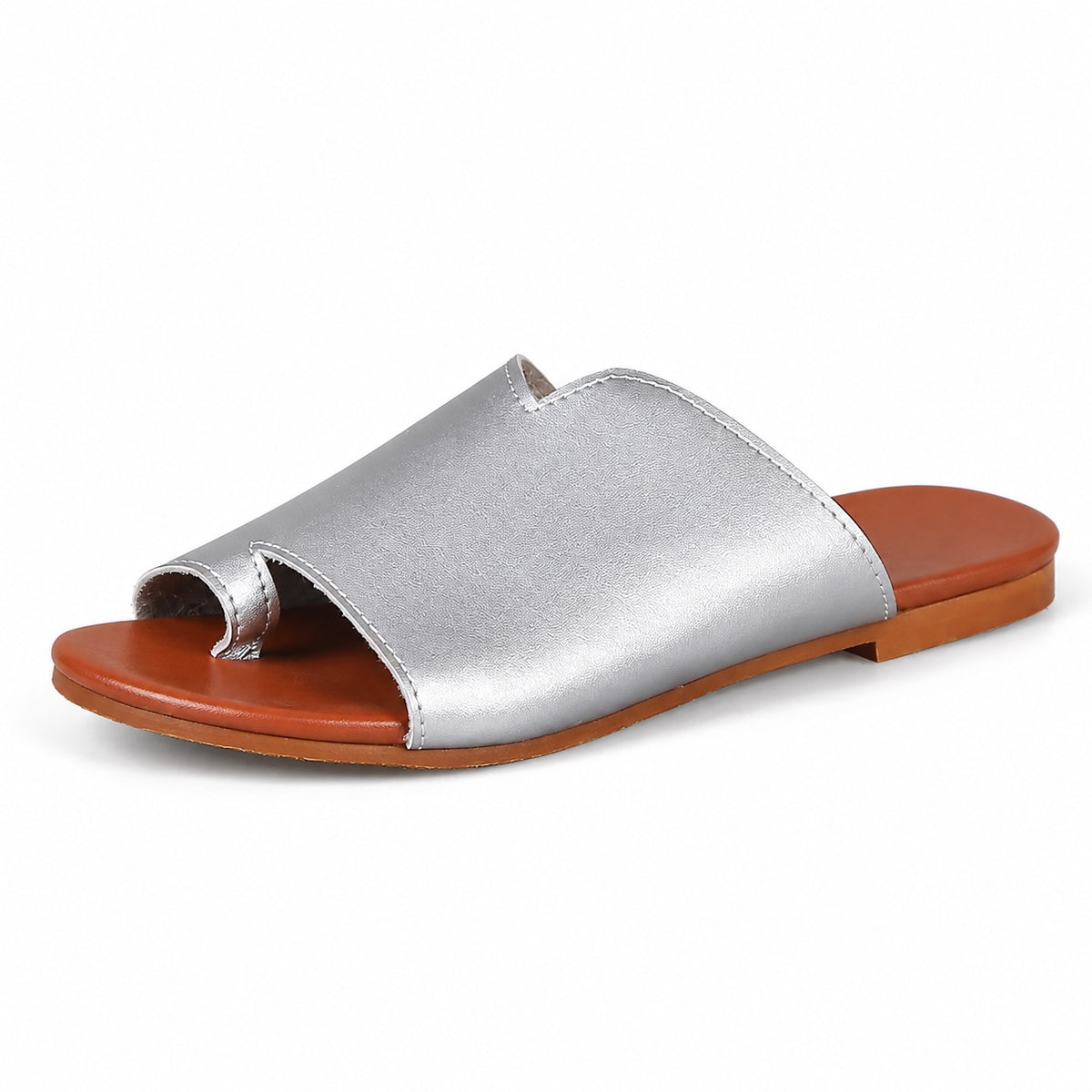 Barnett – Unisex Wide Toe Box Sandals in Silver