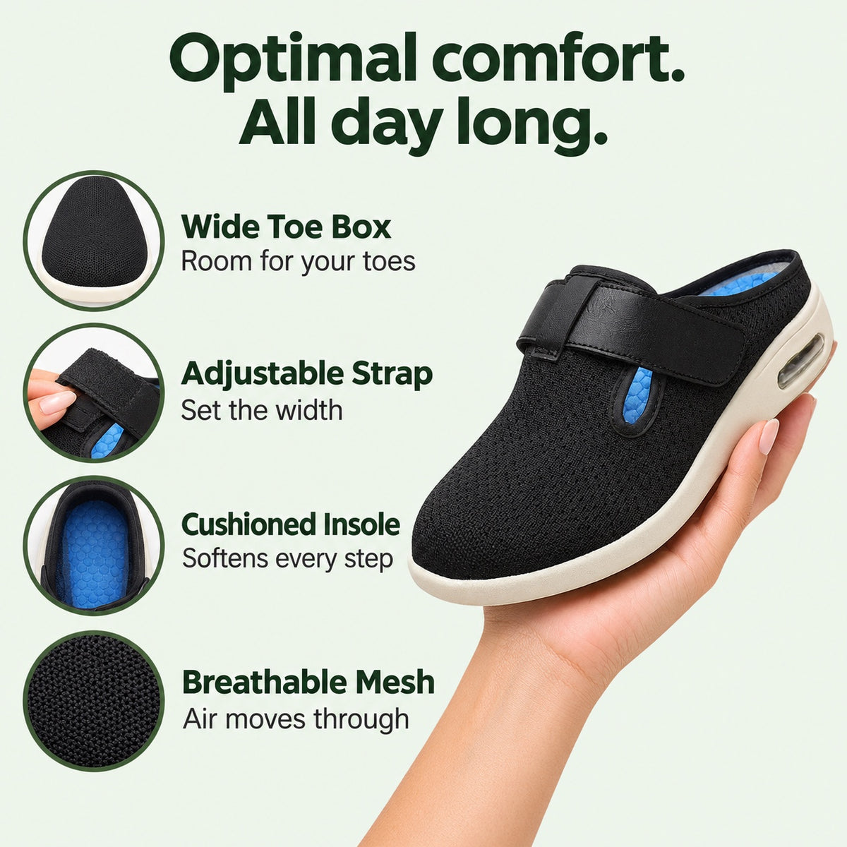 Becky – Women's Wide Toe Box Shoes, features