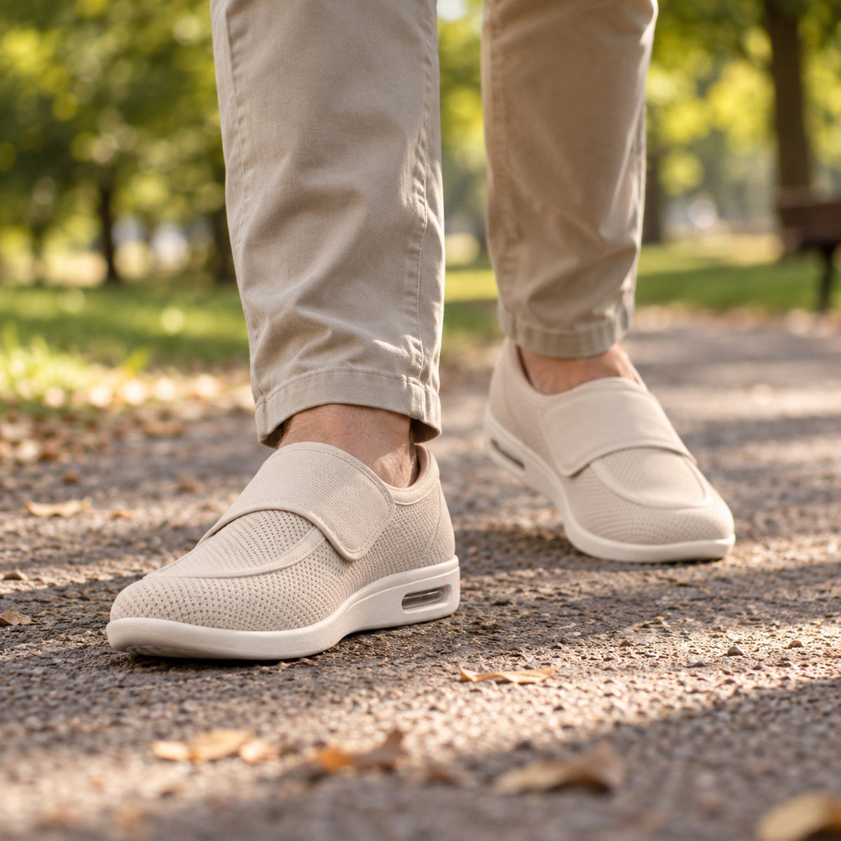 Black – Unisex Wide Toe Box Shoes, worn on a walk