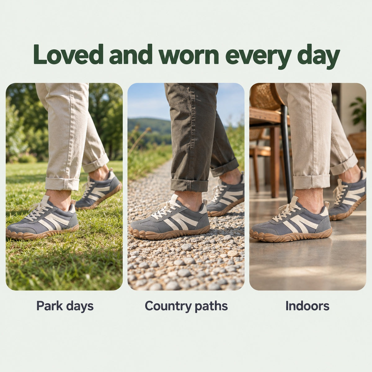 Carey – Unisex Barefoot Shoes, worn every day