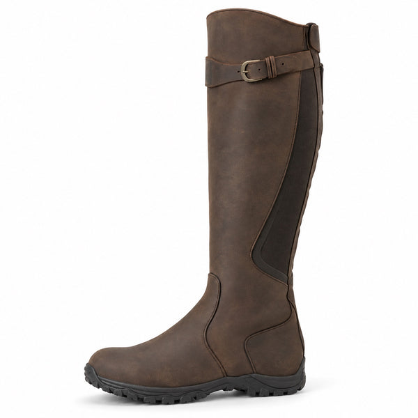 Celia – Women's Wide Calf Boots in Dark Brown