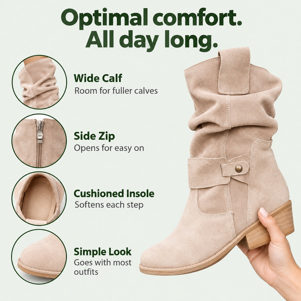 Cook – Unisex Wide Calf Boots, features