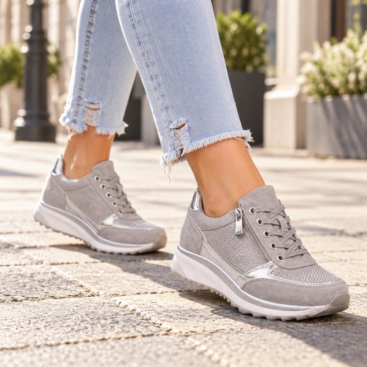 Crawford – Women's Orthopedic Shoes, worn on a walk