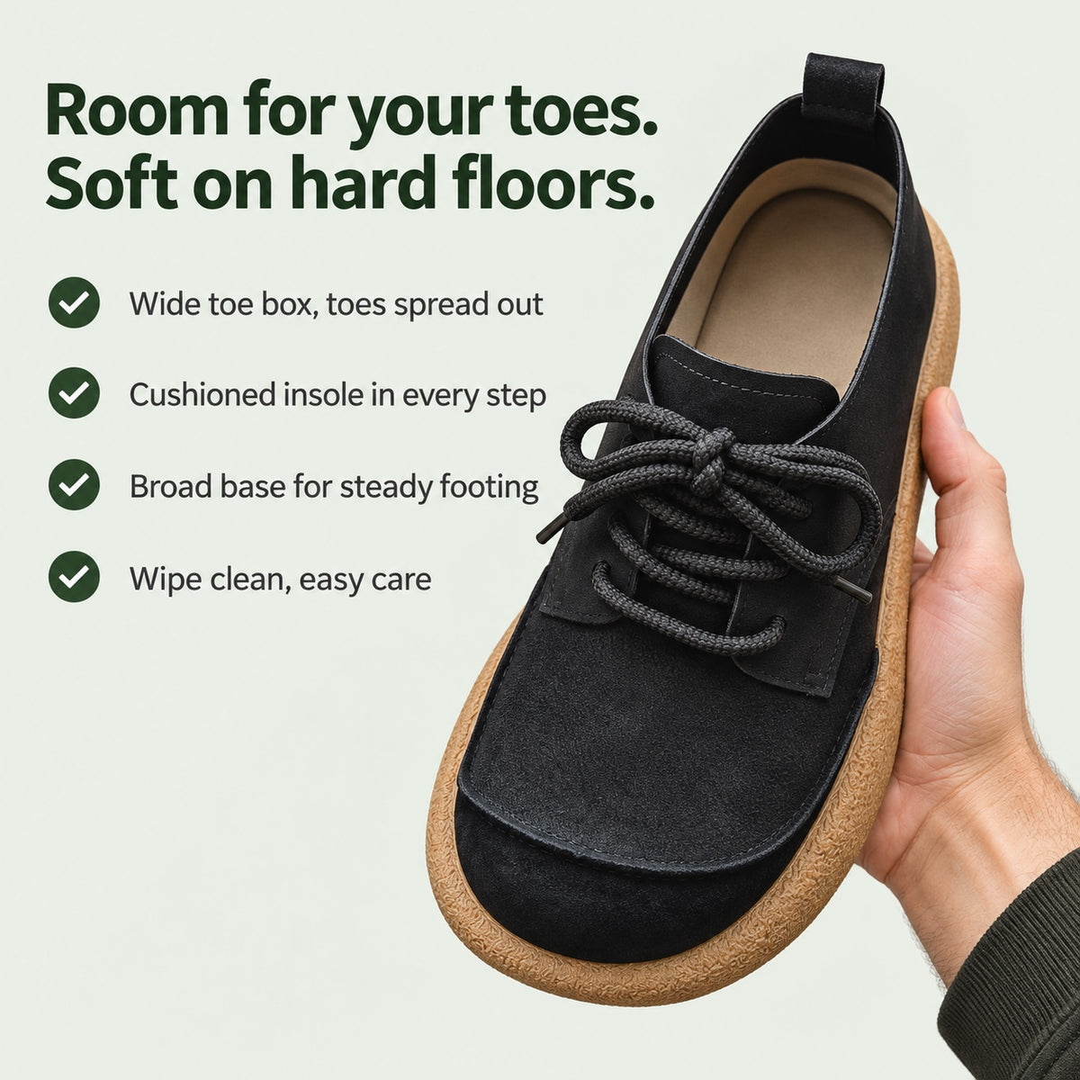 Dustin – Men's Wide Toe Box Shoes, key benefits