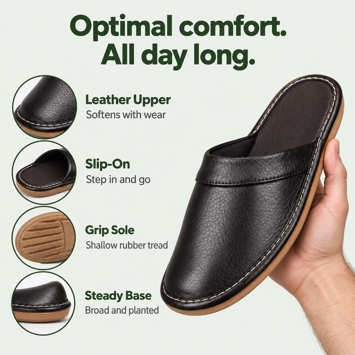 Earnest – Men's Comfort Slippers, features