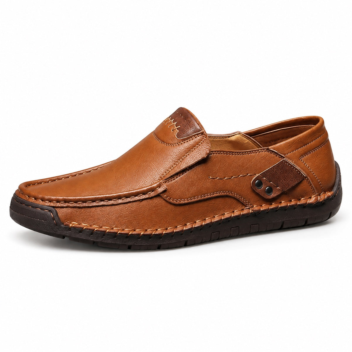 Edwards – Unisex Slip-On Loafers in Light Brown
