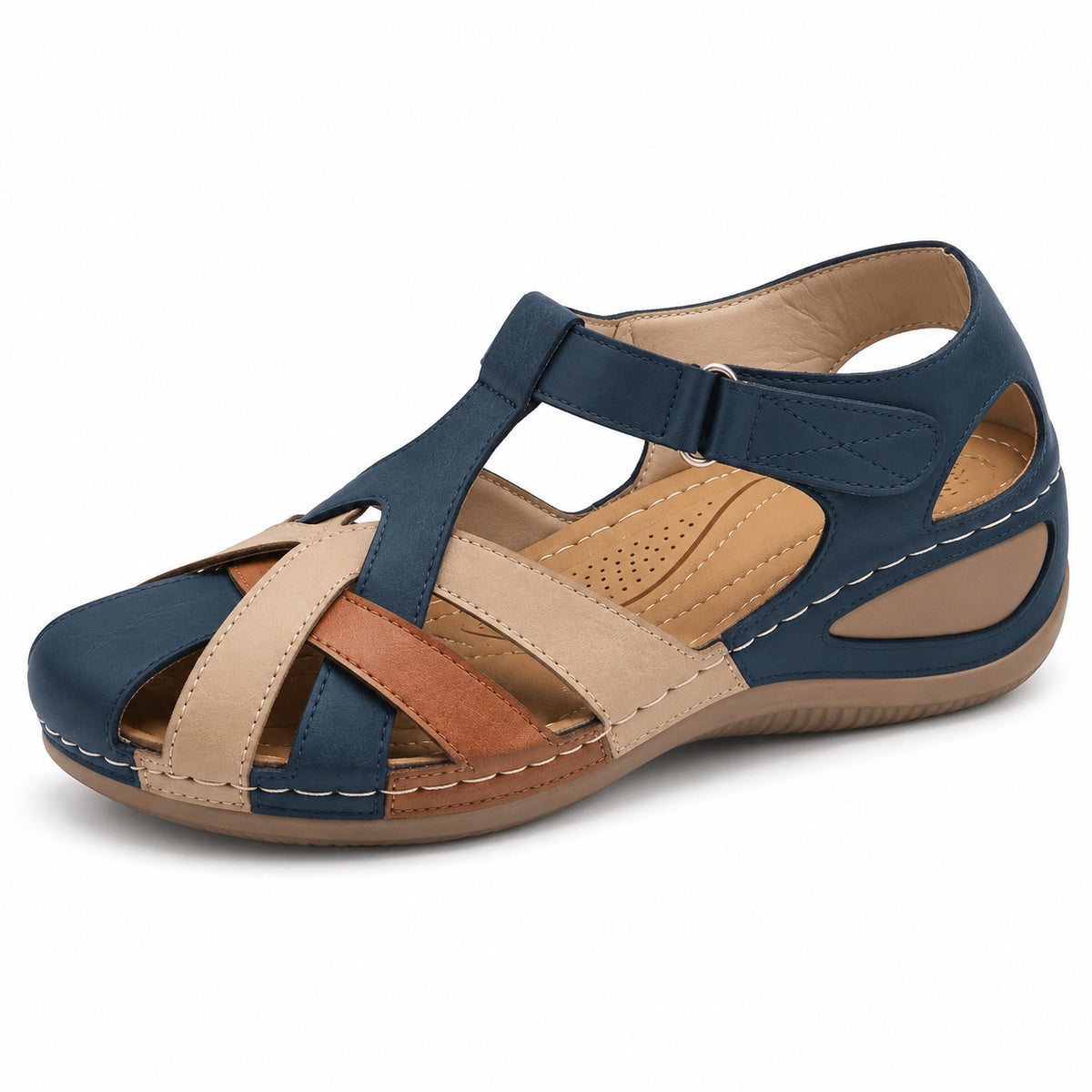 Ezra – Unisex Wide Toe Box Sandals in Blue