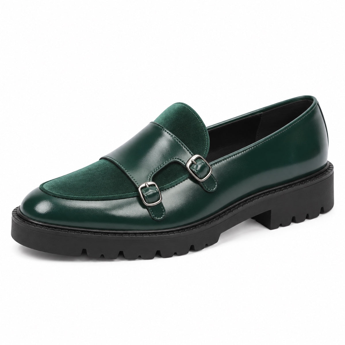Geoffrey – Men's Wide Toe Box Loafers in Green