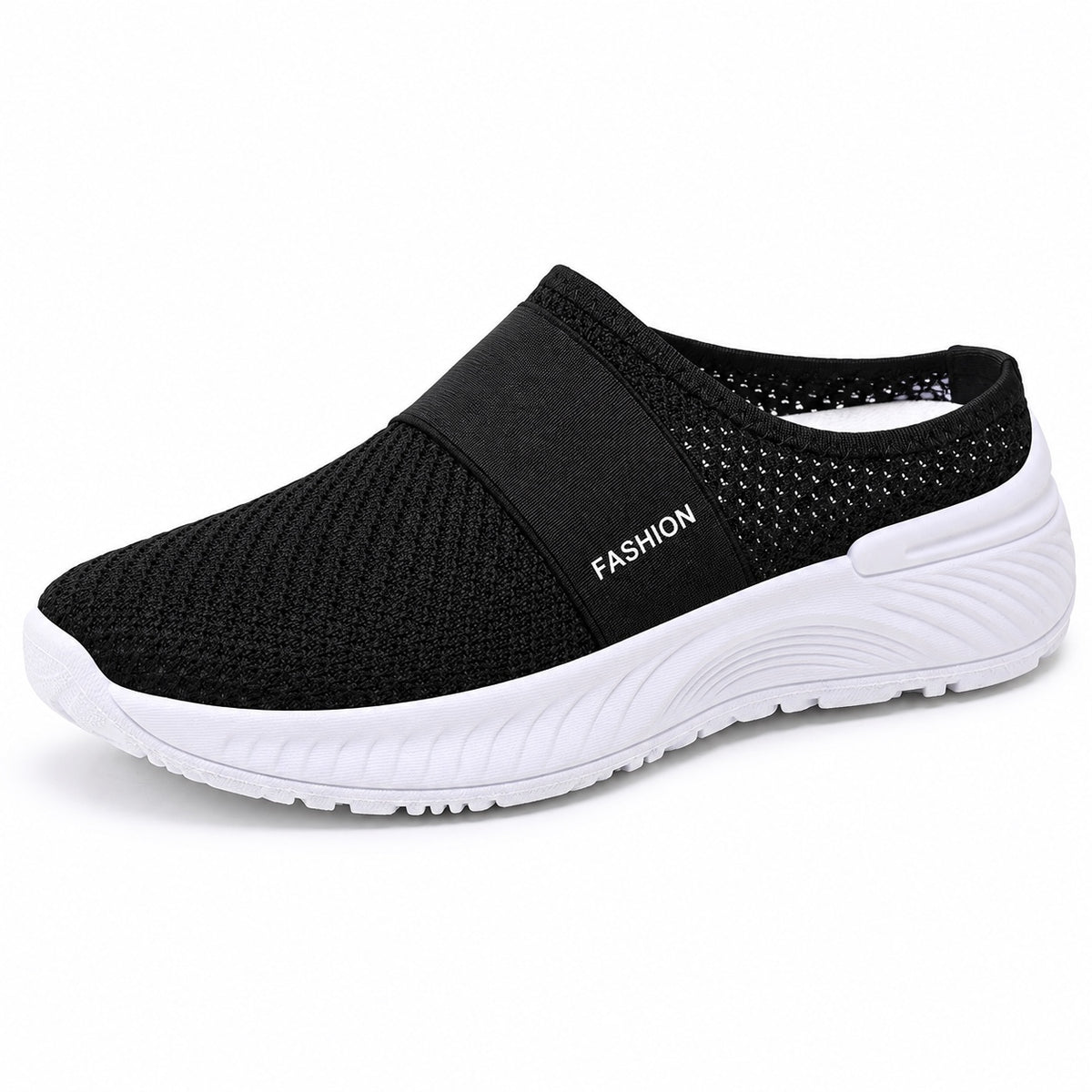 Glen – Women's Backless Mesh Sneakers in Black