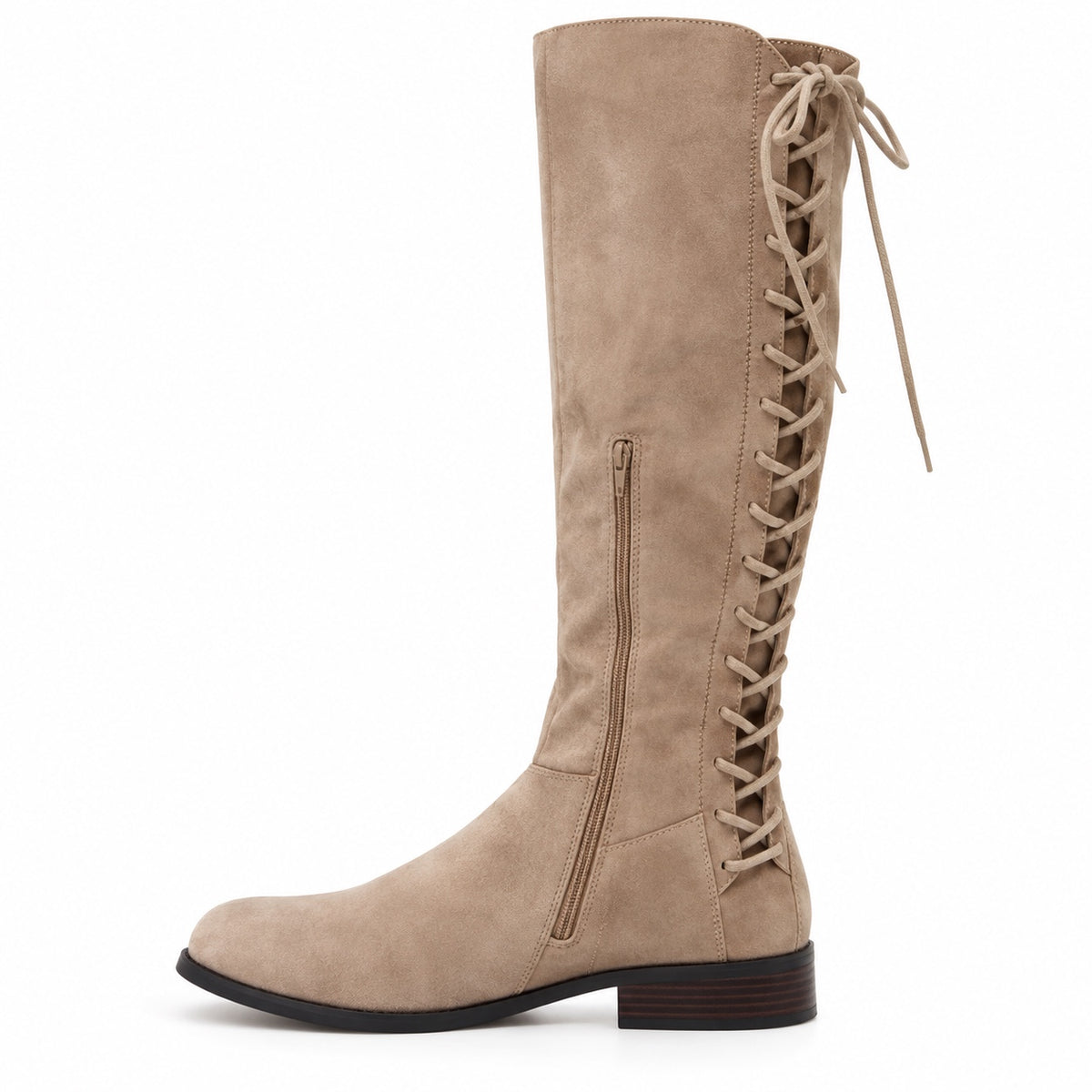 Gloria – Women's Wide Calf Boots in Beige