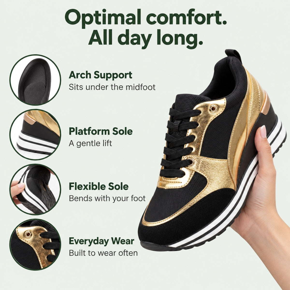 Grace – Women's Arch Support Sneakers, features