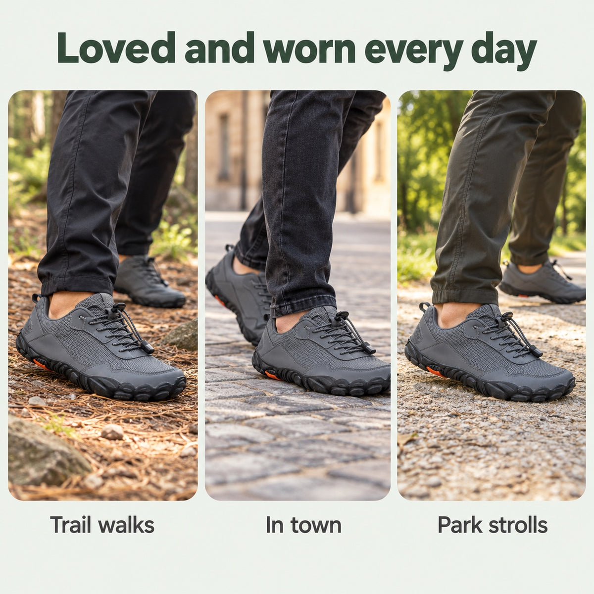 Horace – Men's Wide Toe Box Sneakers, worn every day