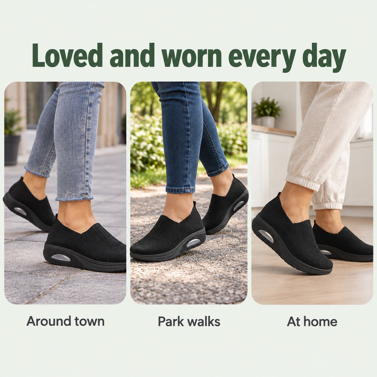 Hugh – Women's Slip-On Sneakers, worn every day