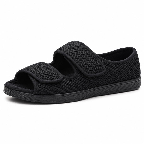 Hunt – Unisex Wide Toe Box Sandals in Black