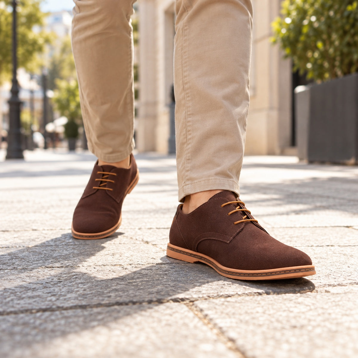 Isaac – Men's Orthopedic Shoes, worn on a walk