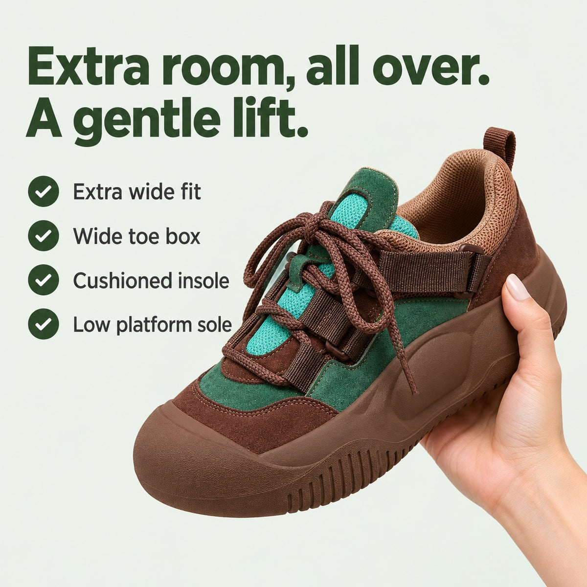 Jacquelyn – Women's Wide Toe Box Sneakers, key benefits