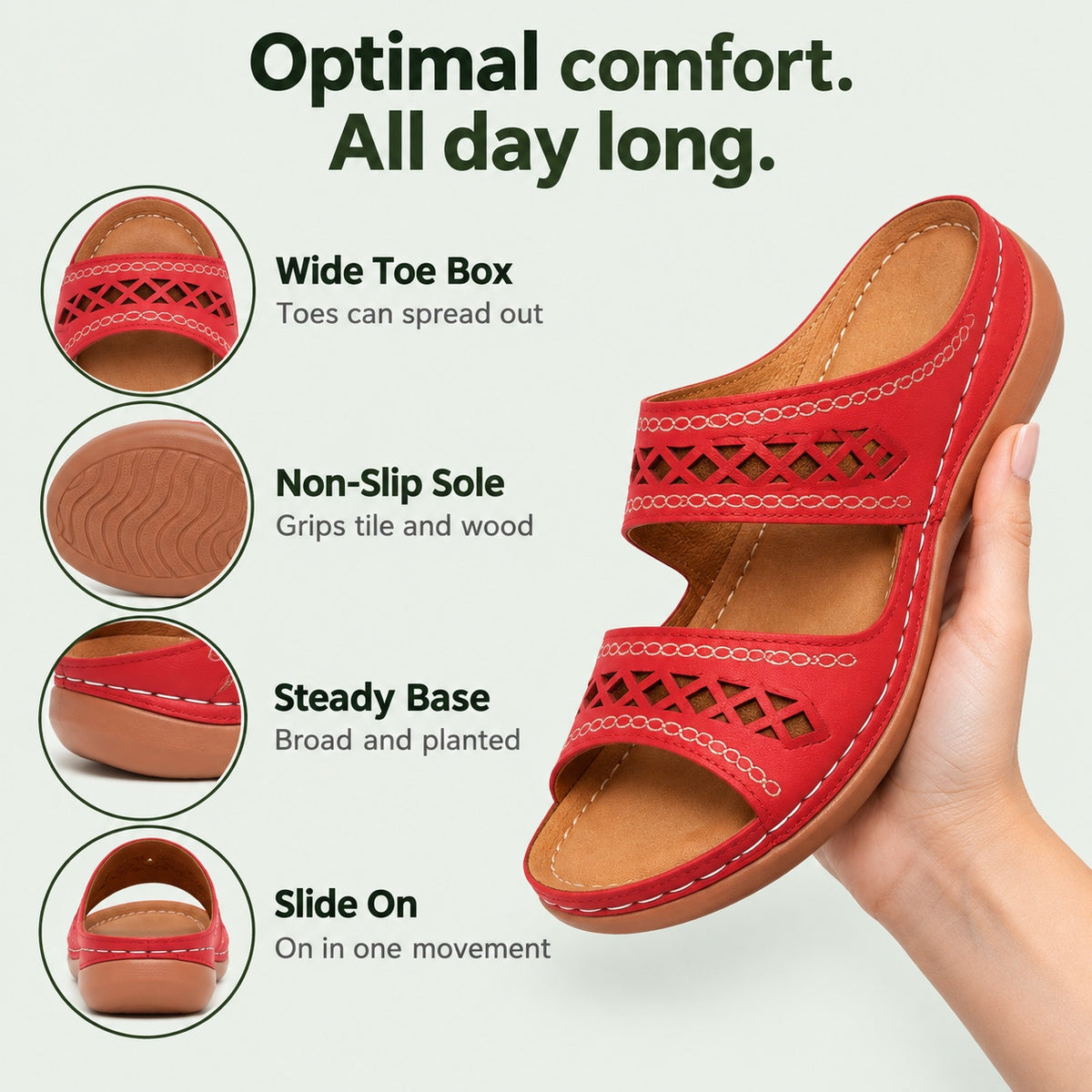 Janice – Women's Wide Toe Box Sandals, features