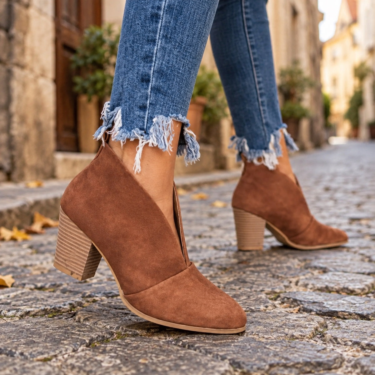 Janie – Women's Comfort Boots, worn on a walk