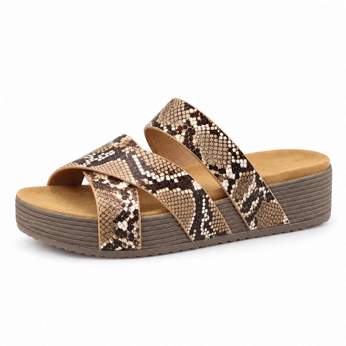 Jarvis – Women's Wide Toe Box Sandals in Snake print