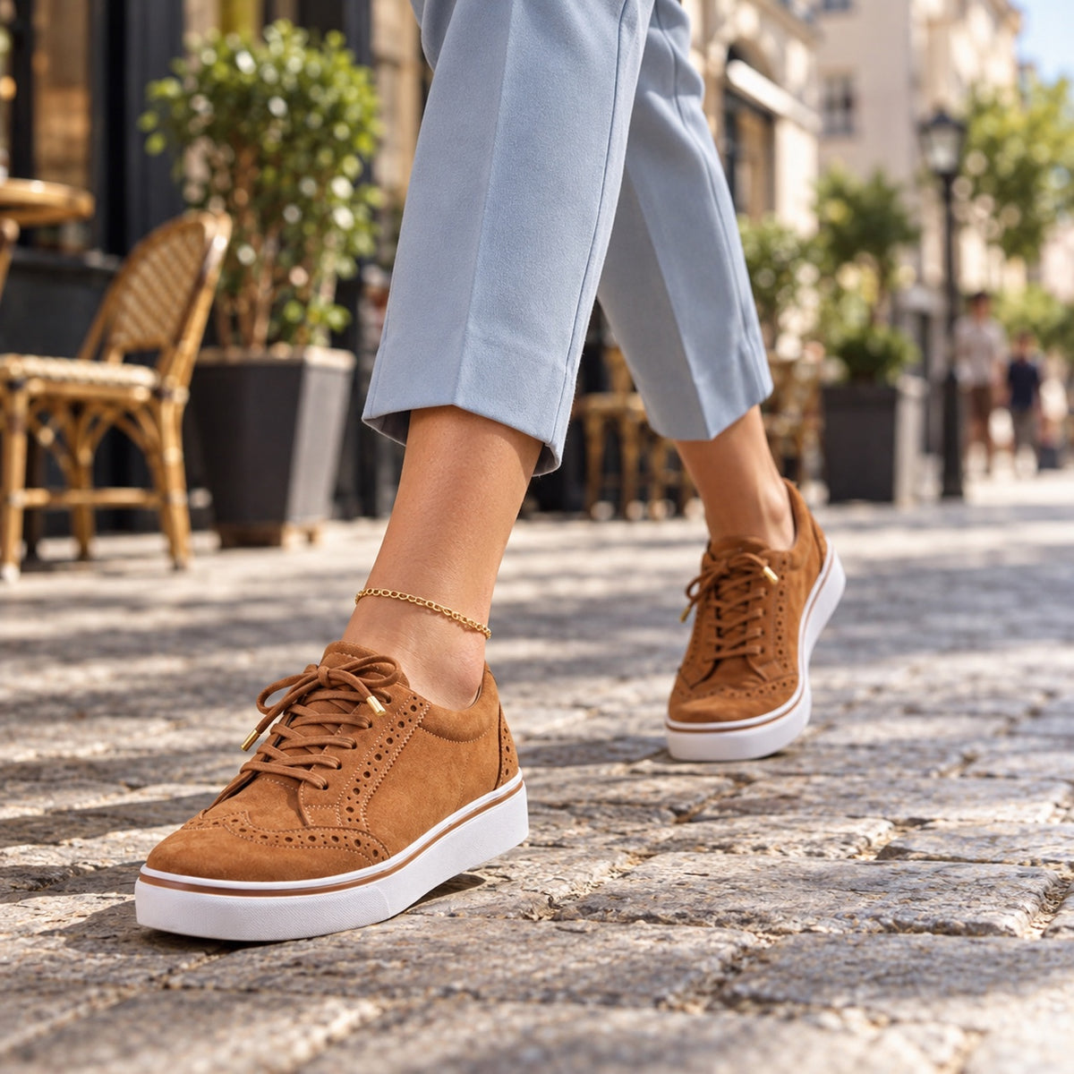 June – Women's Orthopedic Sneakers, worn on a walk