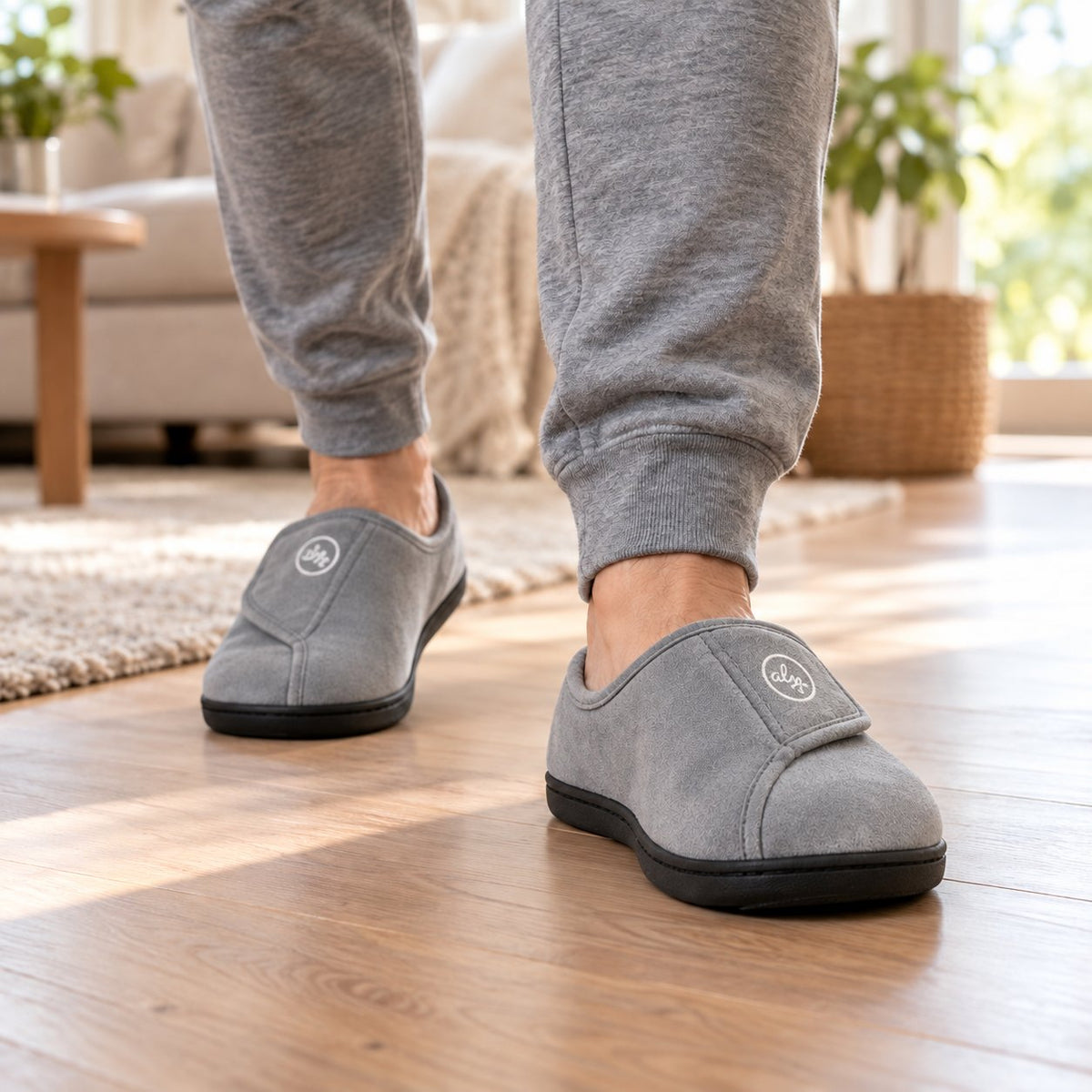 Lance – Men's Comfort Slippers, worn on a walk