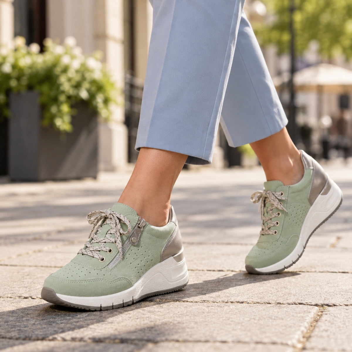 Larson – Women's Orthopedic Sneakers, worn on a walk