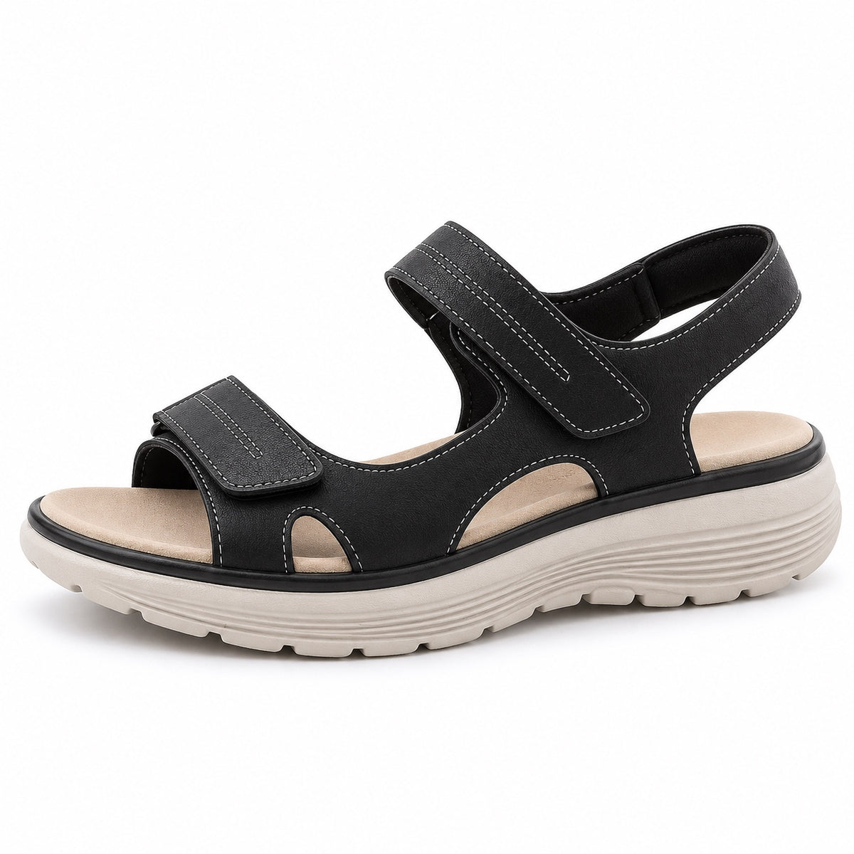 Lawson – Unisex Wide Toe Box Sandals in Black
