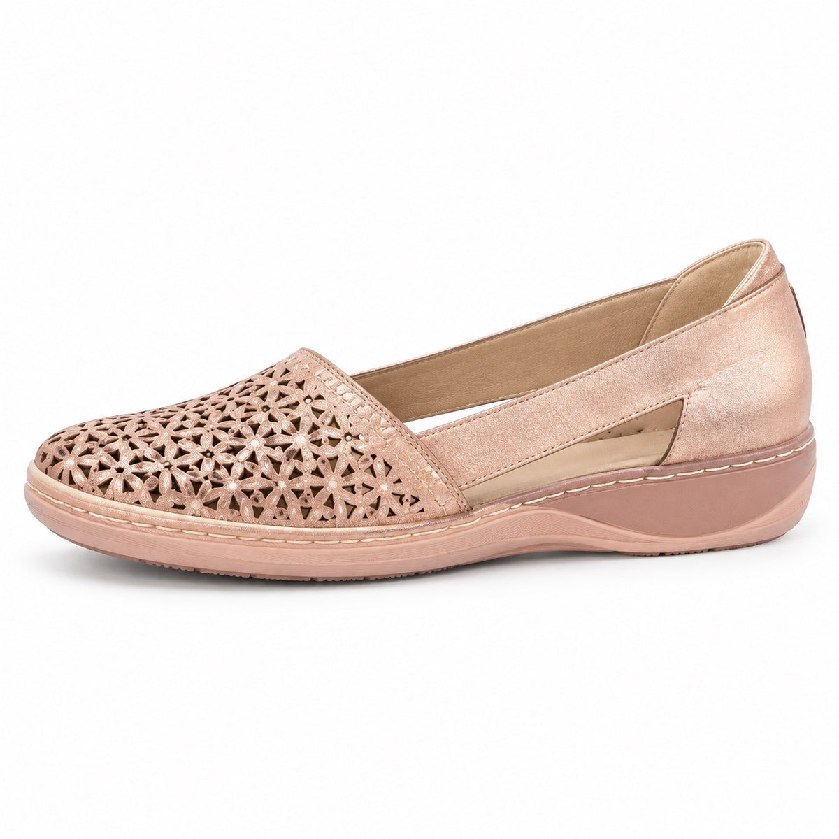 Lisa – Women's Wide Toe Box Shoes in Rose Gold