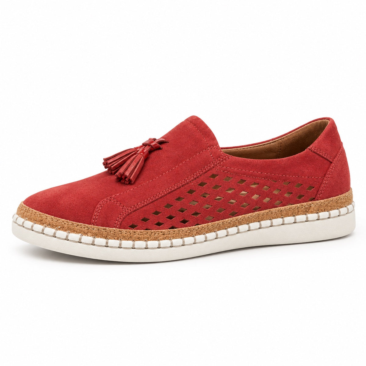 Logan – Women's Slip-On Sneakers in Coral Red