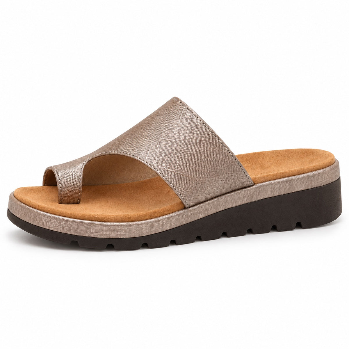 Louise – Women's Wide Toe Box Sandals in Khaki