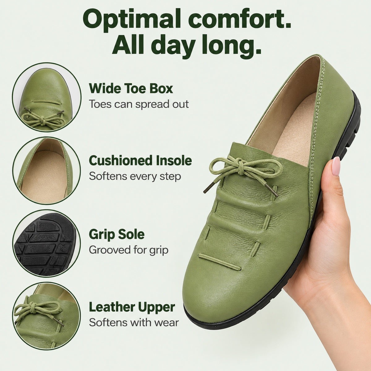 Lucille – Women's Wide Toe Box Loafers, features