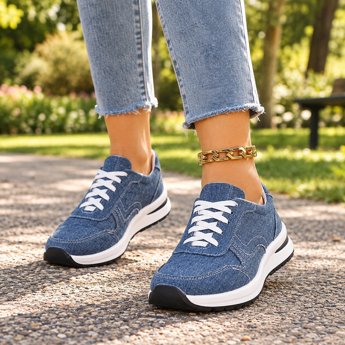Melissa – Women's Orthopedic Sneakers, worn on a walk