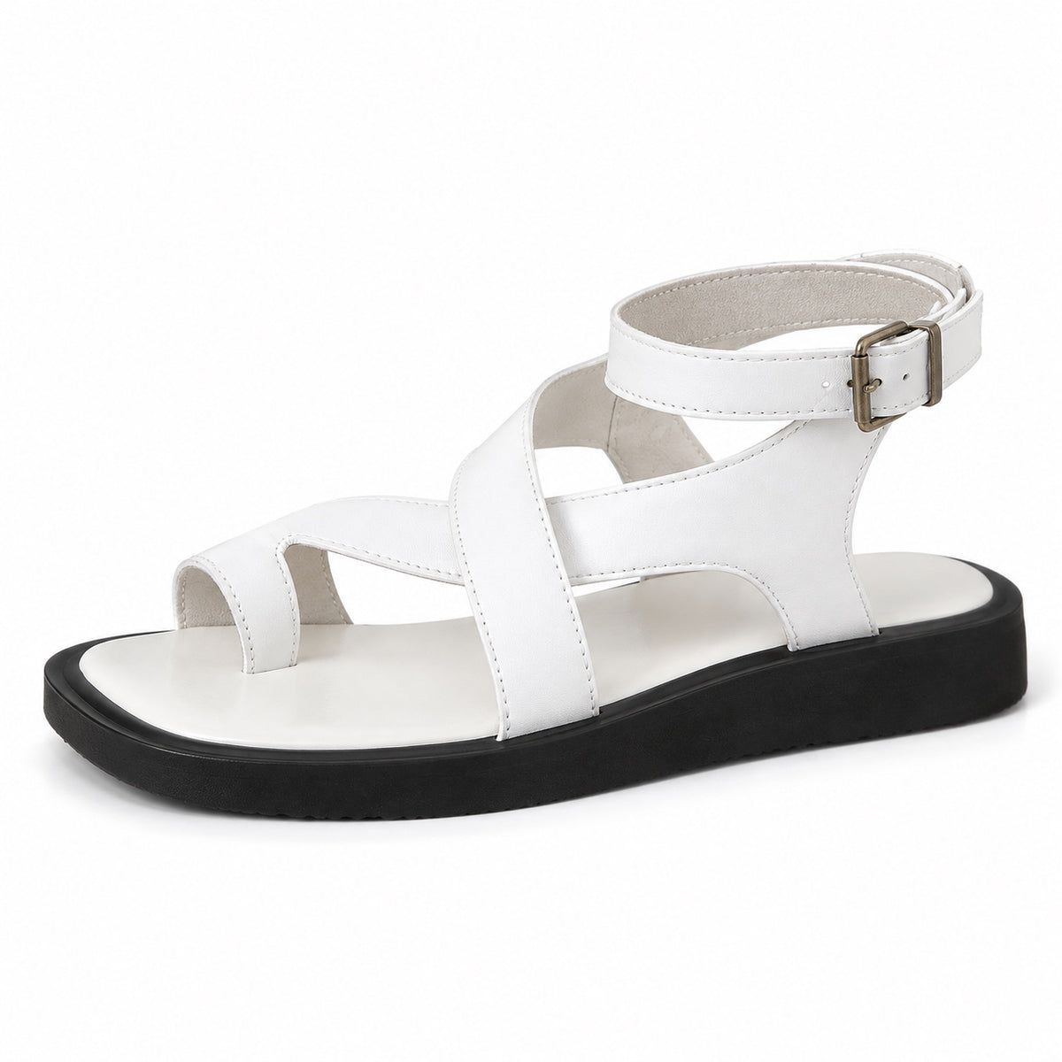 Morgan – Unisex Wide Toe Box Sandals in White