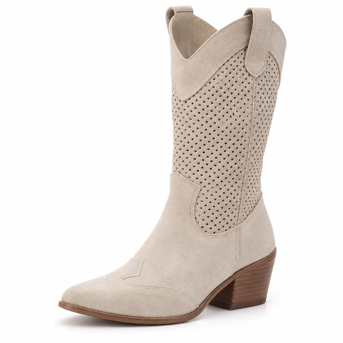Muriel – Women's Wide Calf Boots in Beige
