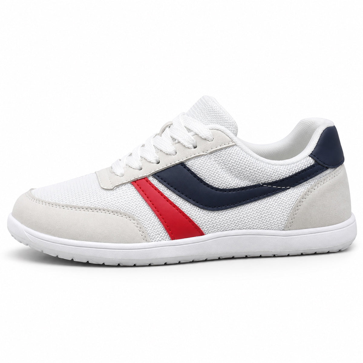Murphy – Unisex Wide Toe Box Shoes in White Blue