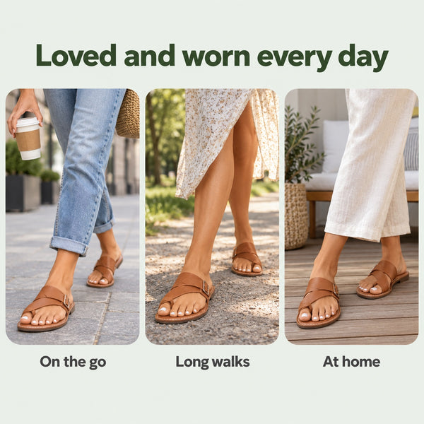 Natasha – Women's Wide Toe Box Sandals, worn every day