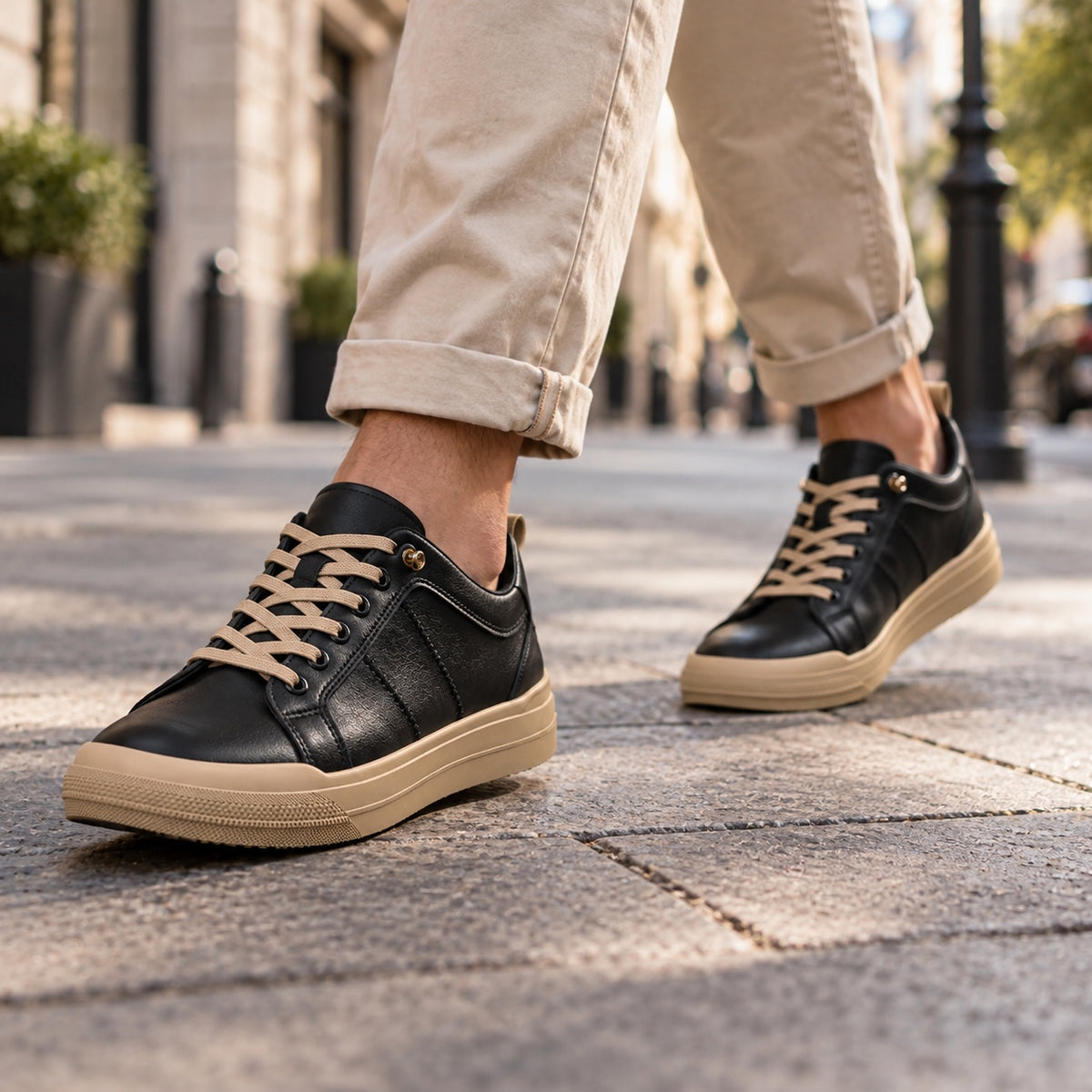 Nathan – Men's Walking Sneakers, worn on a walk