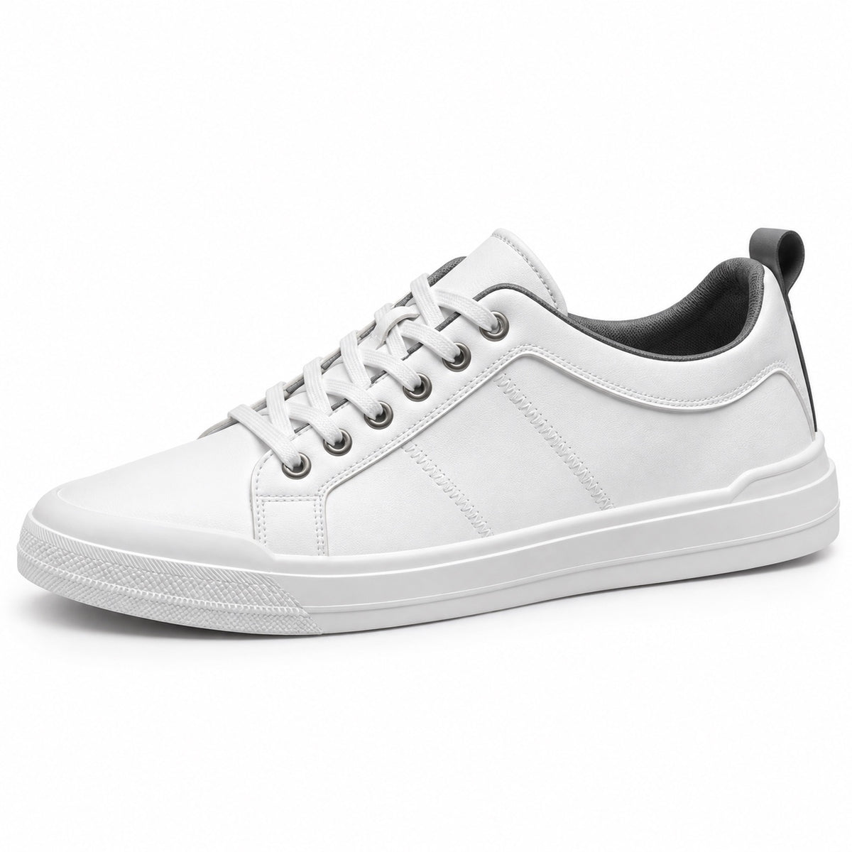Nathan – Men's Walking Sneakers in White/Gray