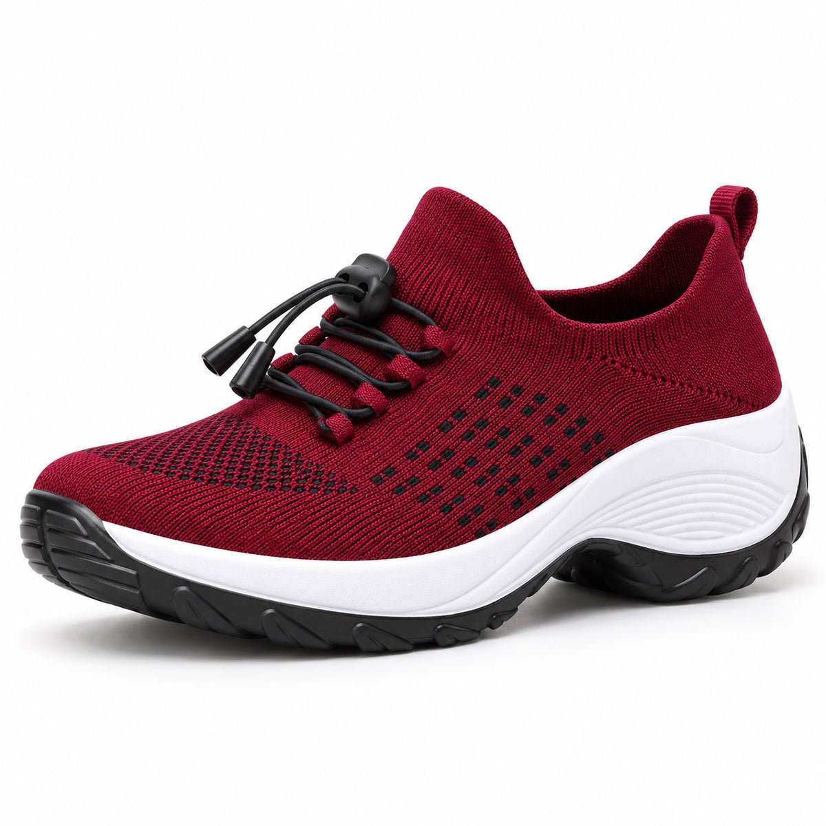 Nellie – Women's Wide Toe Box Sneakers in Bordeaux