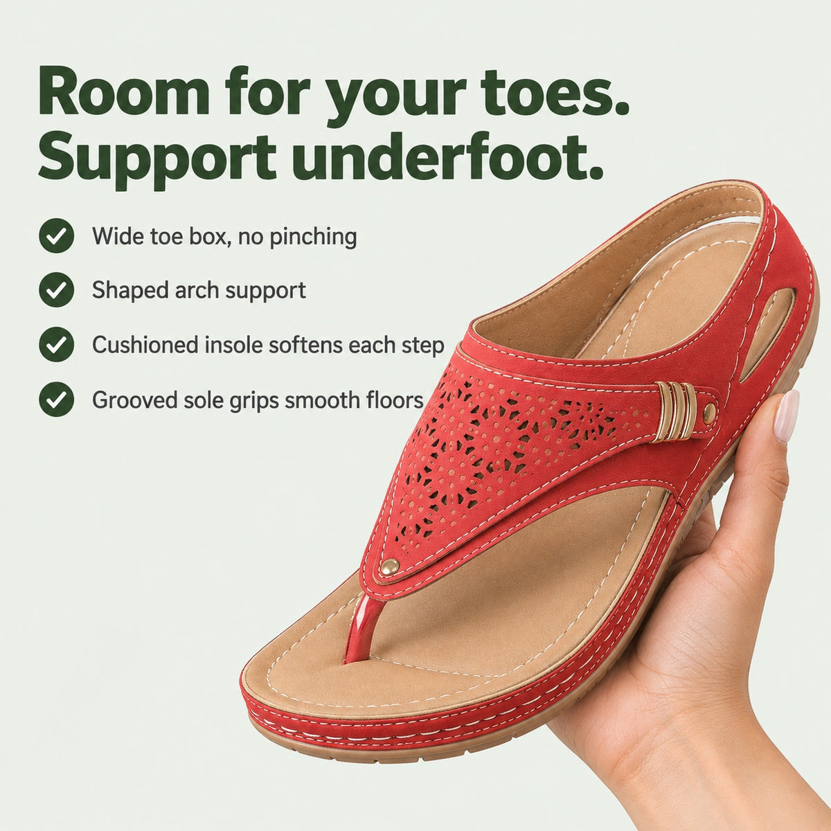 Nicole – Women's Wide Toe Box Sandals, key benefits