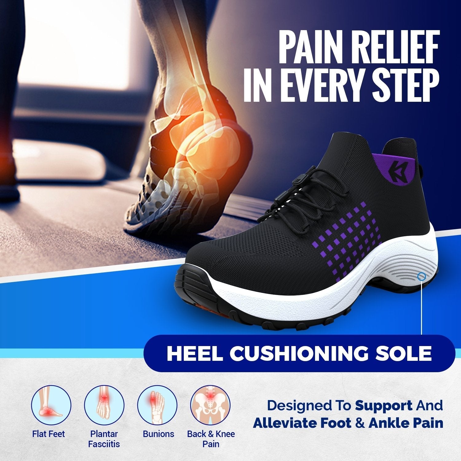 Bowman – Unisex Plantar Fasciitis Shoes for Heel Pain Relief