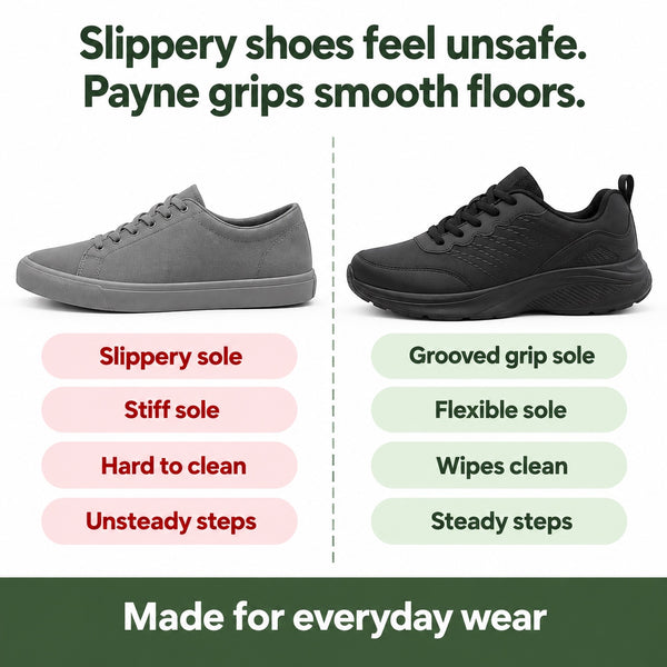 Payne – Women's Non-Slip Shoes, compared with an ordinary shoe