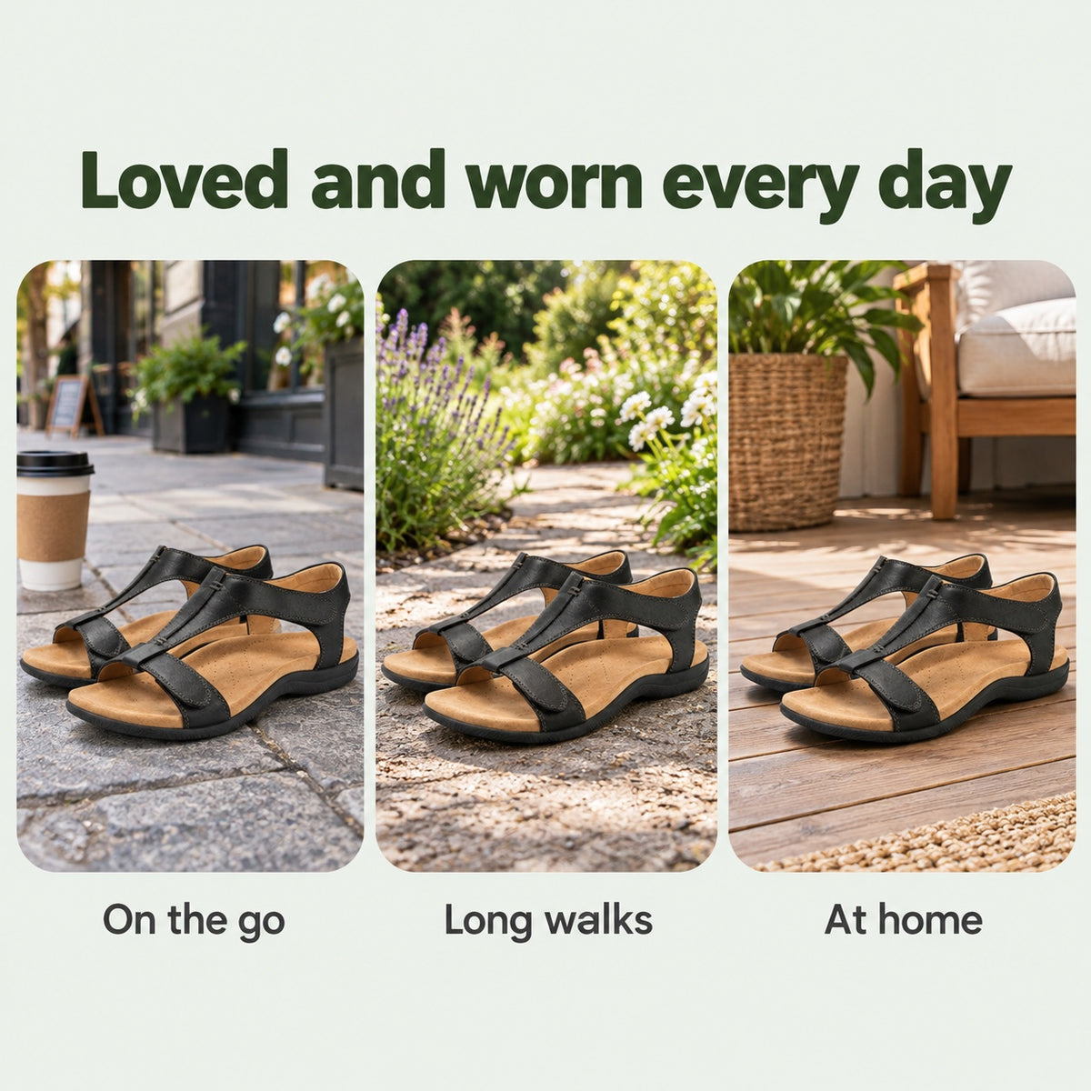 Potter – Unisex Wide Toe Box Sandals, worn every day