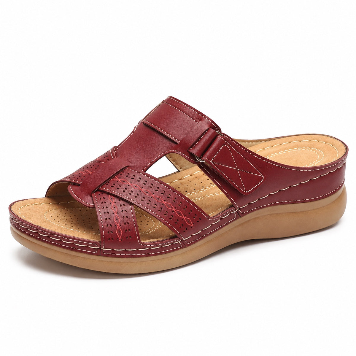 Richards – Unisex Wide Toe Box Sandals in Red