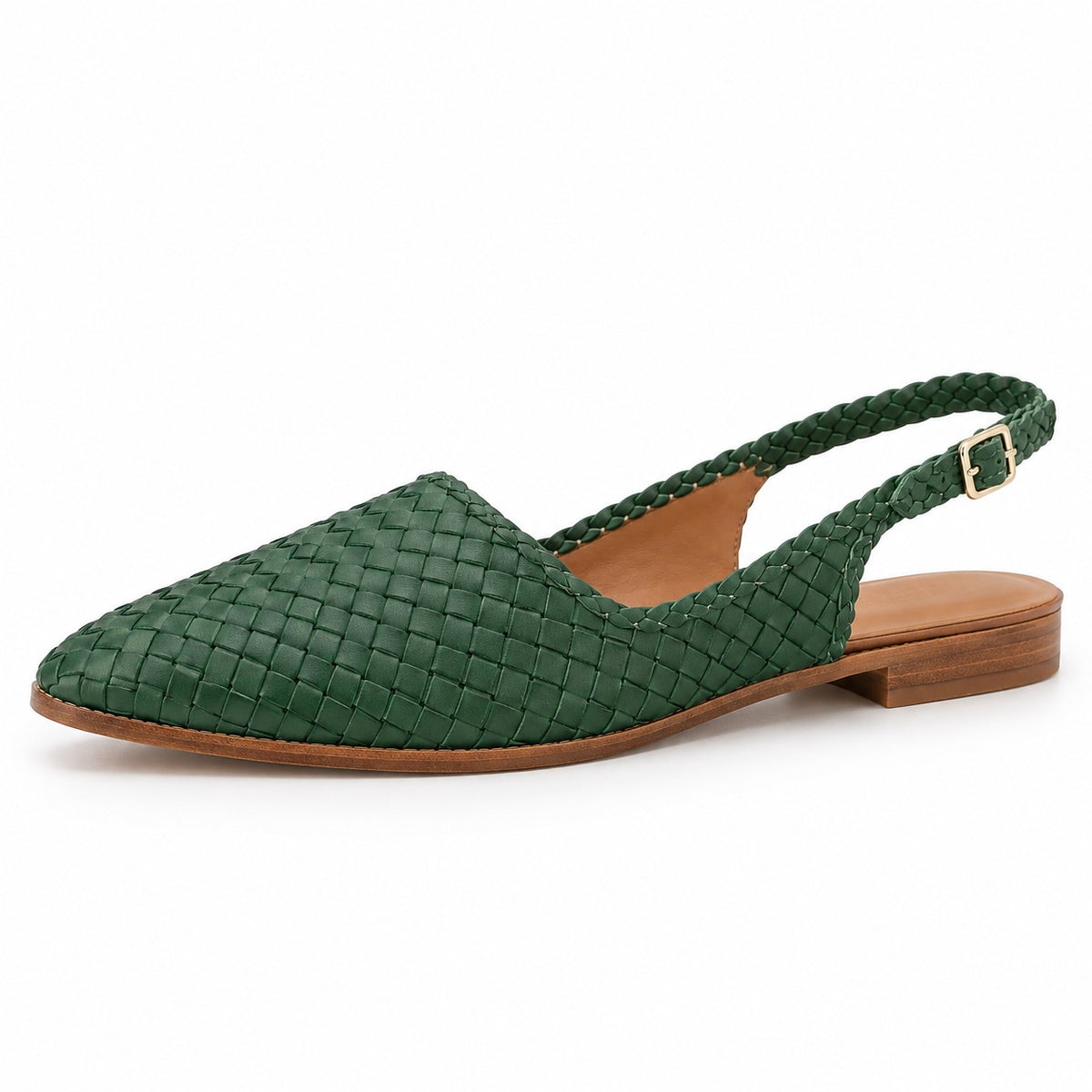 Roberts – Women's Orthopedic Slingback Flats in Green