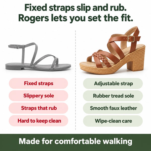 Rogers – Women's Comfortable Sandals, compared with an ordinary shoe