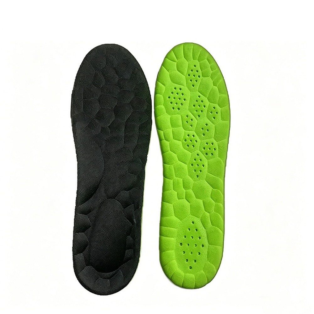Comfort insoles in black with green base