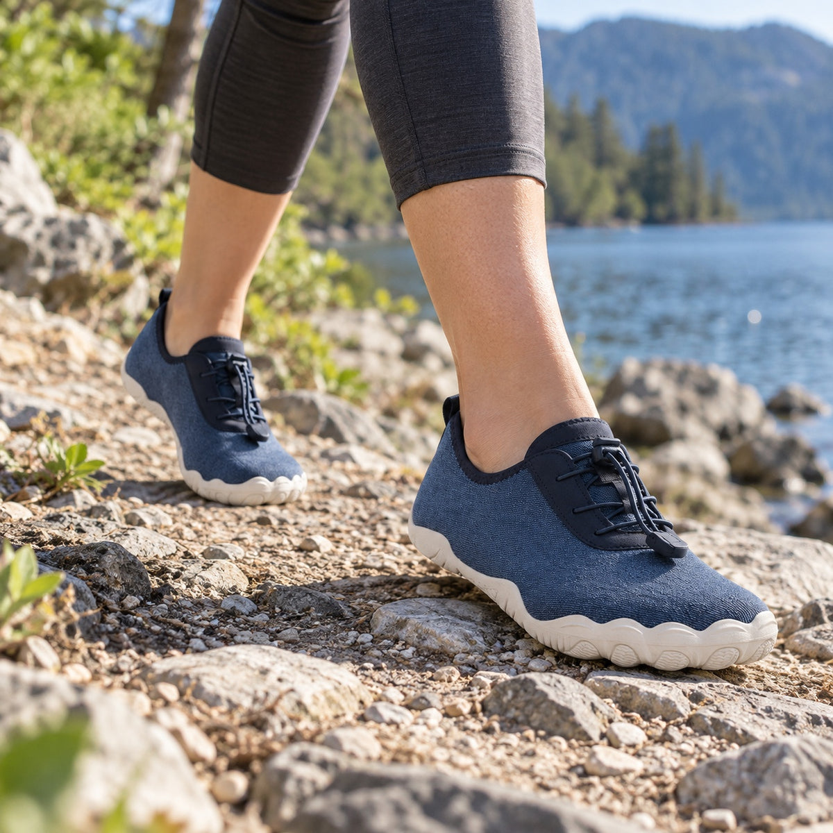 Stone – Unisex Barefoot Shoes, worn on a walk