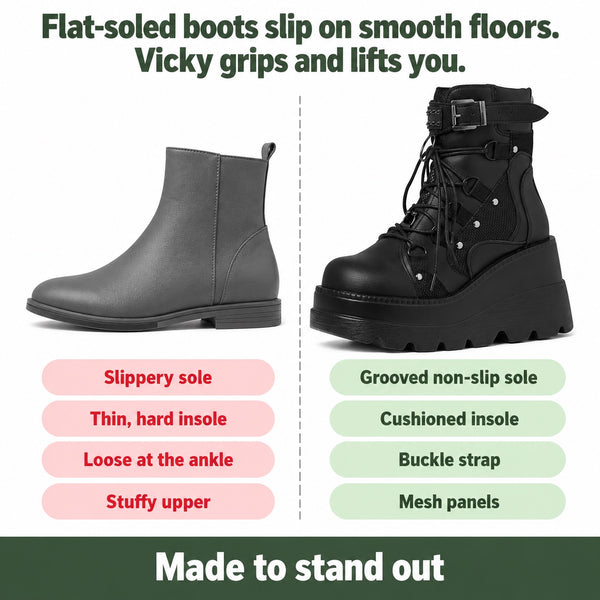 Vicky – Women's Wide Calf Boots, compared with an ordinary shoe